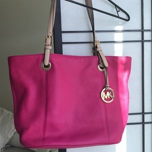 Michael Kors pink tote Barbie core